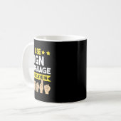 ろう者の認識度と手話 コーヒーマグカップ (正面左)