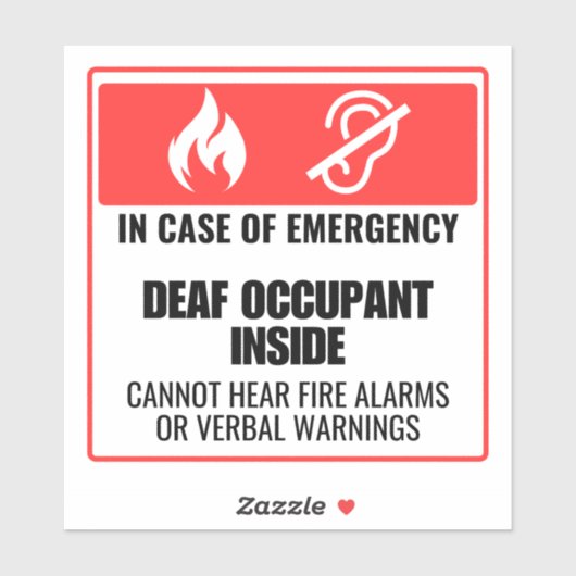 ろう者エマージェンシー警告ズ シール (シート)