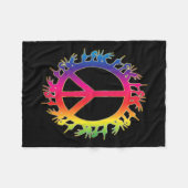 ろう者ピースサイン言語手話先生Asl フリースブランケット (正面(横))