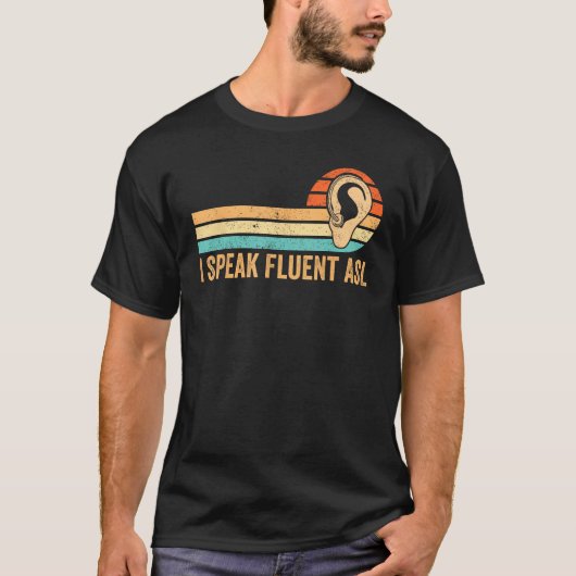 ろう者プライド認識度手話話I Fluent Tシャツ (正面)