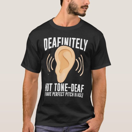 ろう者プライド認識度ASL手話Deafinienty Tシャツ (正面)