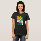 ろう者プライド ASLモードオン 手話 Tシャツ (正面フル)