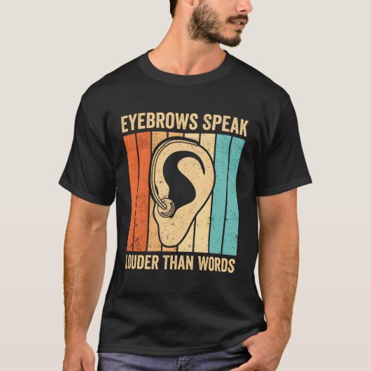 ろう者プライドAsl手話話眉Wより Tシャツ (正面)
