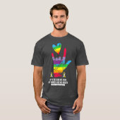 ろう者認識度手難聴 Tシャツ (正面フル)