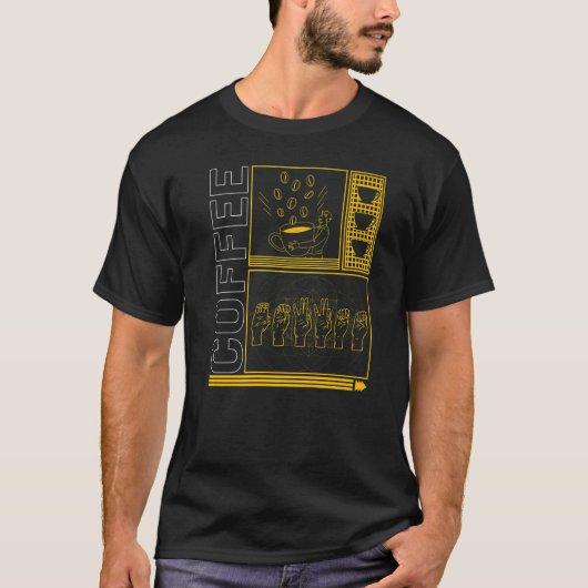 ろう者認識度月コーヒーアスルトレンディーティーラブD Tシャツ (正面)