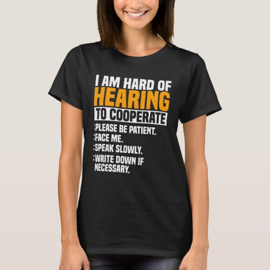 ろう者認識度補聴器インプラントASL協力P Tシャツ (正面)