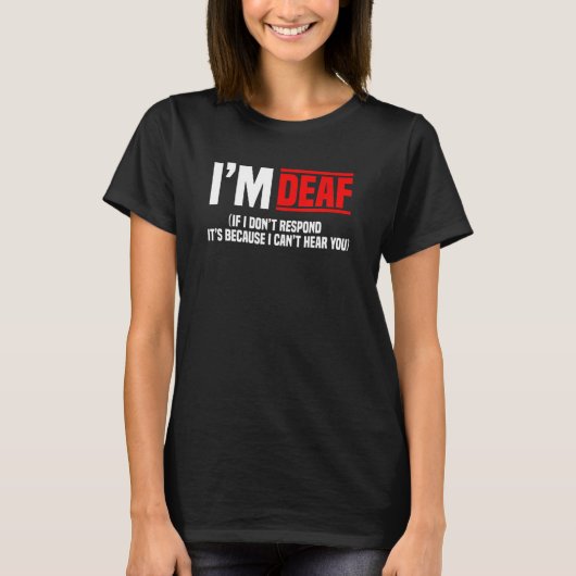ろう者認識度補聴器インプラントASL I Can hea Tシャツ (正面)