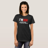 ろう者認識度補聴器インプラントASL I Can hea Tシャツ (正面フル)