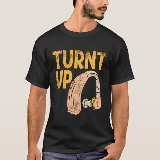 ろう者認識度補聴器 Tシャツ (正面)