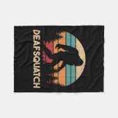 ろう者認識度難聴の手話とろう者 フリースブランケット (正面(横))