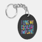 ろう者認識度 – 私は私の蝸牛インプラントが大好き キーホルダー (正面左)