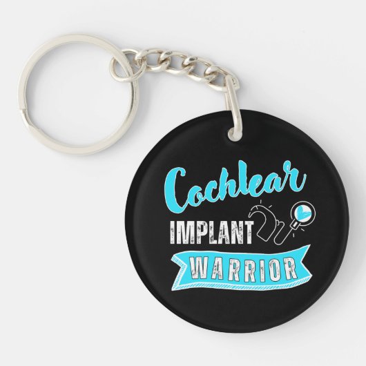 ろう者認識度 – 蝸牛植え戦士 キーホルダー (正面)