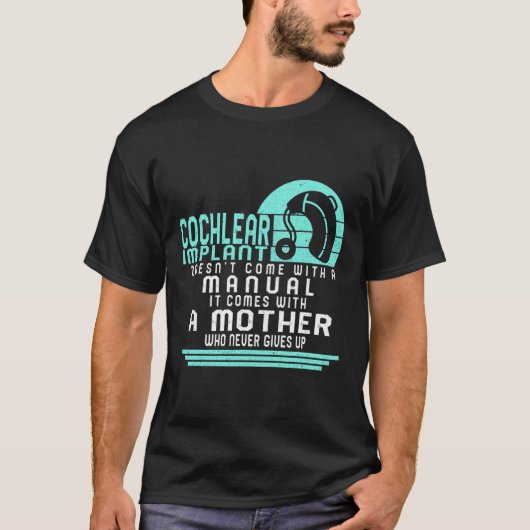 ろう者+コクレア・インプラント+手話の母 Tシャツ (正面)