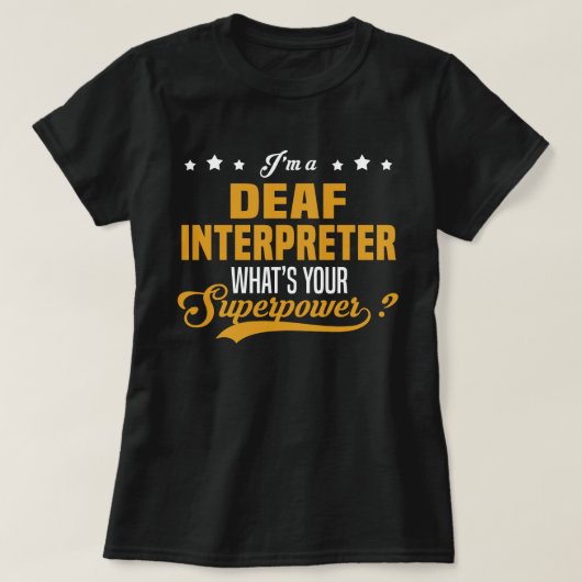 ろう通訳者 Tシャツ (デザイン正面)