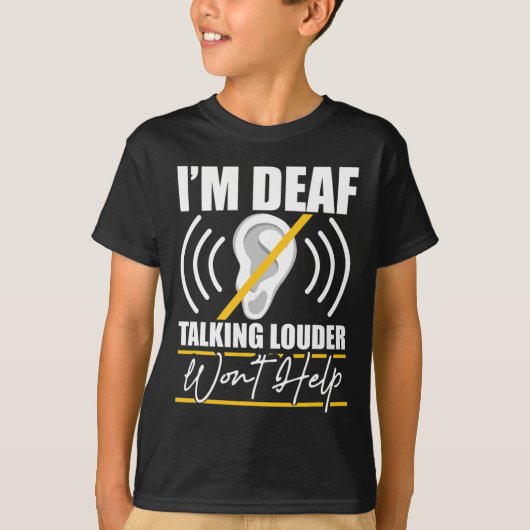 ろう。もっと大きな声で話し救済て!Aslろうアワレネス Tシャツ (正面)