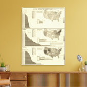 ろう、ポーパー、囚人の統計マップ キャンバスプリント (インサイチュ (リビング))