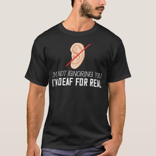 ろう(聾)認識度おもしろい贈呈(聴) Tシャツ (正面)