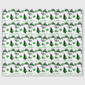 ろばおよびクリスマスツリー ラッピングペーパー (フラット)