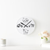 ろばおよび象は時間を告げます ラウンド壁時計 (ホーム)