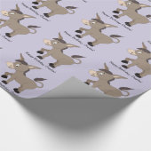 ろばのイラストレーションのカスタムな文字の包装紙 ラッピングペーパー (角)