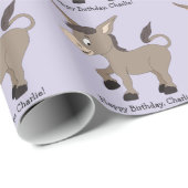 ろばのイラストレーションのカスタムな文字の包装紙 ラッピングペーパー (ロールコーナー)