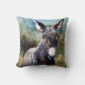 ろばのポートレートの枕 クッション (正面)