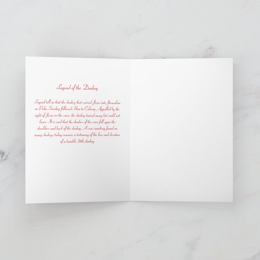 ろばの伝説 カード (内部)