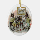 ろばの学校のアンティークのイラストレーション セラミックオーナメント (右)