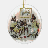 ろばの学校のアンティークのイラストレーション セラミックオーナメント (左)