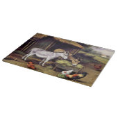 ろばの養鶏場動物の絵を描くこと カッティングボード (角)