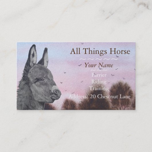 ろば動物のvetinary元の芸術のデザイン 名刺 (正面)