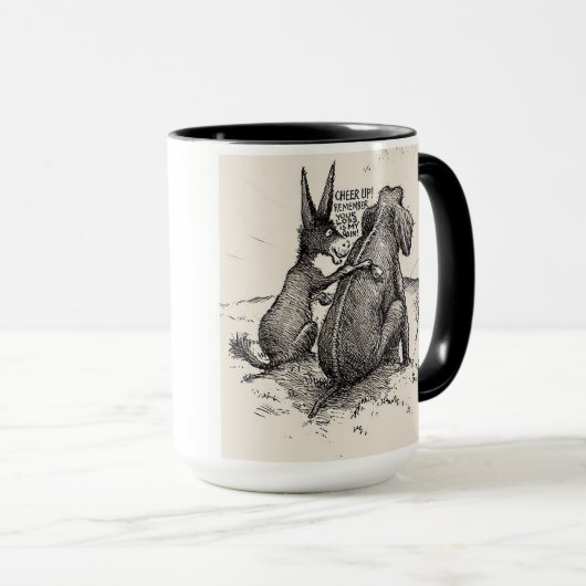 ろば及び象のユーモアのおもしろいな民主党のマグ マグカップ (正面右)