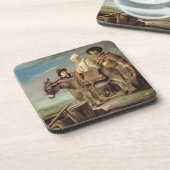 ろば(キャンバスの油) コースター (左側)