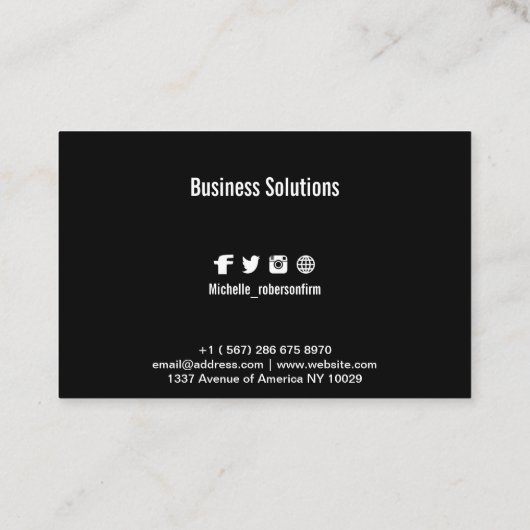 ろ過された写真の黒 名刺 (裏面)