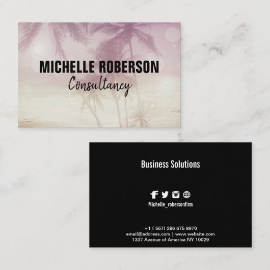 ろ過された写真の黒 名刺 (正面/裏面)