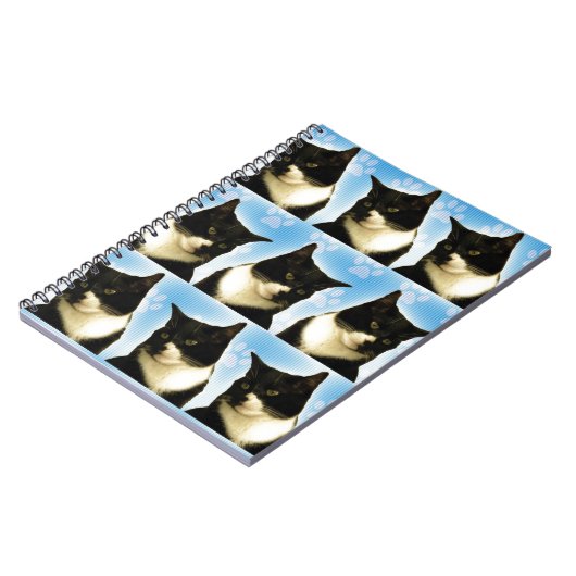 わあおもしろいTuxedo猫愛かわいい写真パターン ノートブック (左側)