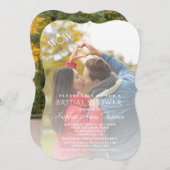 わあモダンのリングや輪フォトブライダルシャワー 招待状 (正面/裏面)