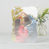 わあモダンのリングや輪フォトブライダルシャワー 招待状 (スタンド正面)