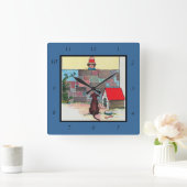 わあーわあ！誰の犬が芸か子供部屋韻 スクエア壁時計 (ホーム)