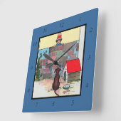 わあーわあ！誰の犬が芸か子供部屋韻 スクエア壁時計 (傾斜)