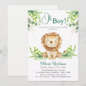 「わあ、男の子！」グリーンネイチャーサファリ 招待状 (正面/裏面)