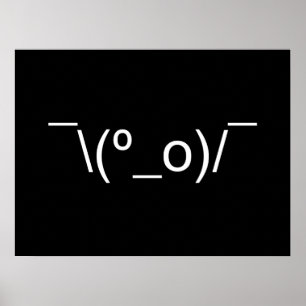 わからない LOL ¯\(º_o)/¯ 顔文字 日本の絵文字 ポスター
