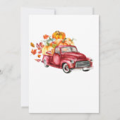 わが子の小さなカボチャの少年第1バースデー秋車 招待状 (裏面)