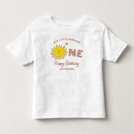 わが家の小さな太陽は1歳の誕生日パーティー トドラーTシャツ
