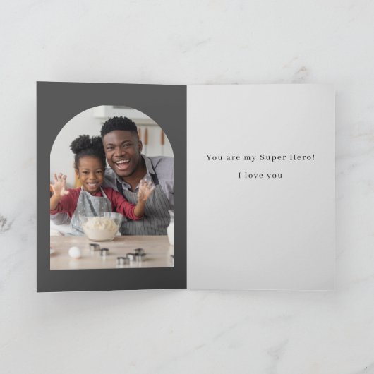 わが父よ、わがすごい英雄の父の日 サンキューカード (内部)