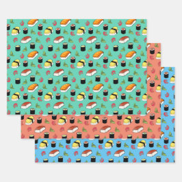 わさびと生姜を添えた巻きとにぎり寿司 ラッピングペーパーシート