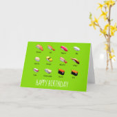 わさび日本のすかわいい食べ物 カード (黄色い花)