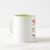 わさび日本のすかわいい食べ物 ツートーンマグカップ (正面左)