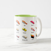 わさび日本のすかわいい食べ物 ツートーンマグカップ (正面右)