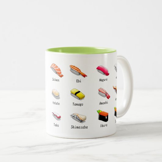 わさび日本のすかわいい食べ物 ツートーンマグカップ (正面右)